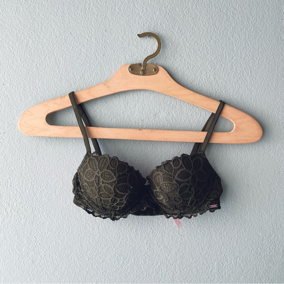 Pink Victoria’s Secret | Olive Lace Date Push-Up Bra Pigeonnant Rendez-vous - Picture 1 of 8